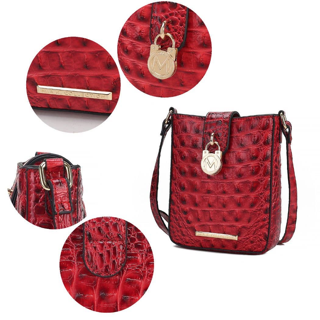 Avery Faux Crocodile Embossed Crossbody by Mia K