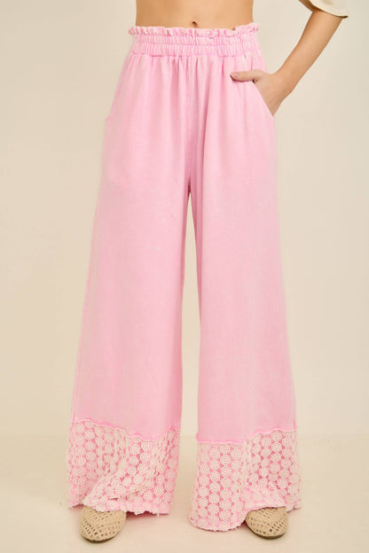 Mineral Washed Flower Daisy Long Leg Pants HP6016P1