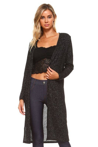 Yelete Metallic Knit Longline Cardigan CRD002