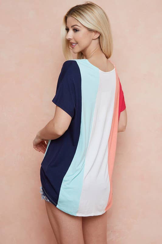 LMT2468-B-So into You color block top