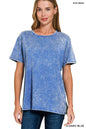 Washed Short Sleeve Cotton Top