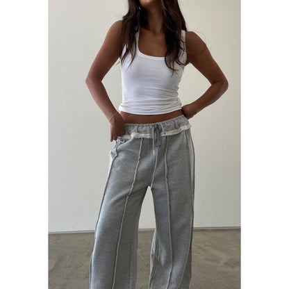 EXPOSED SEAM SWEATPANTS: L / H.GREY