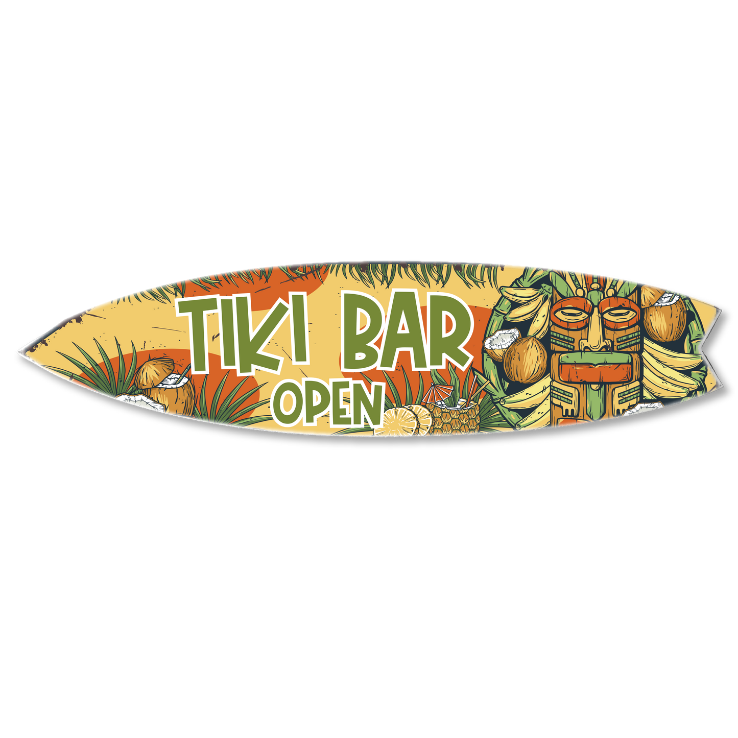 MINI 23" SURF BOARD WALL ACCENT RETRO TIKI BAR OPEN