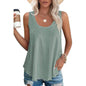 Women's Summer Loose Fit Round Neck Sleeveless Vest Top