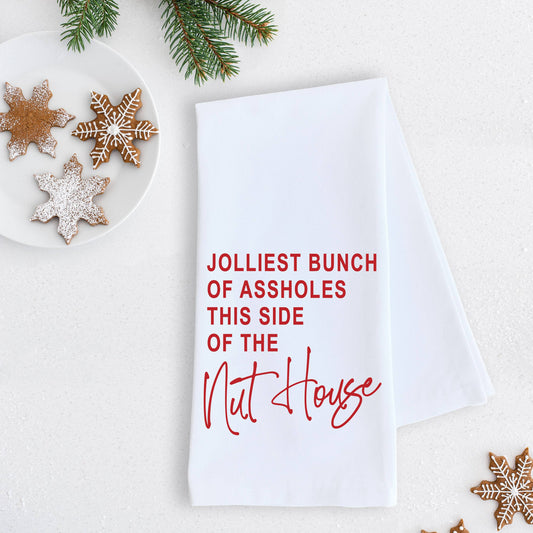 Jolliest Bunch Of Assholes - Tea Towel - Christmas Décor