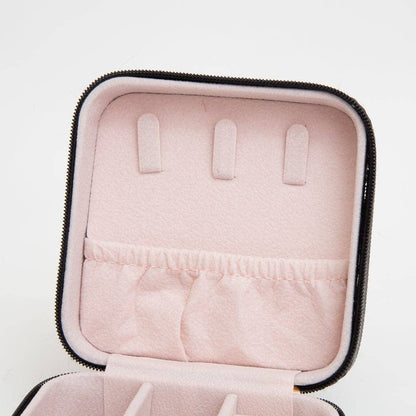 TG10707 Quilted Zip Around Square Jewelry Box