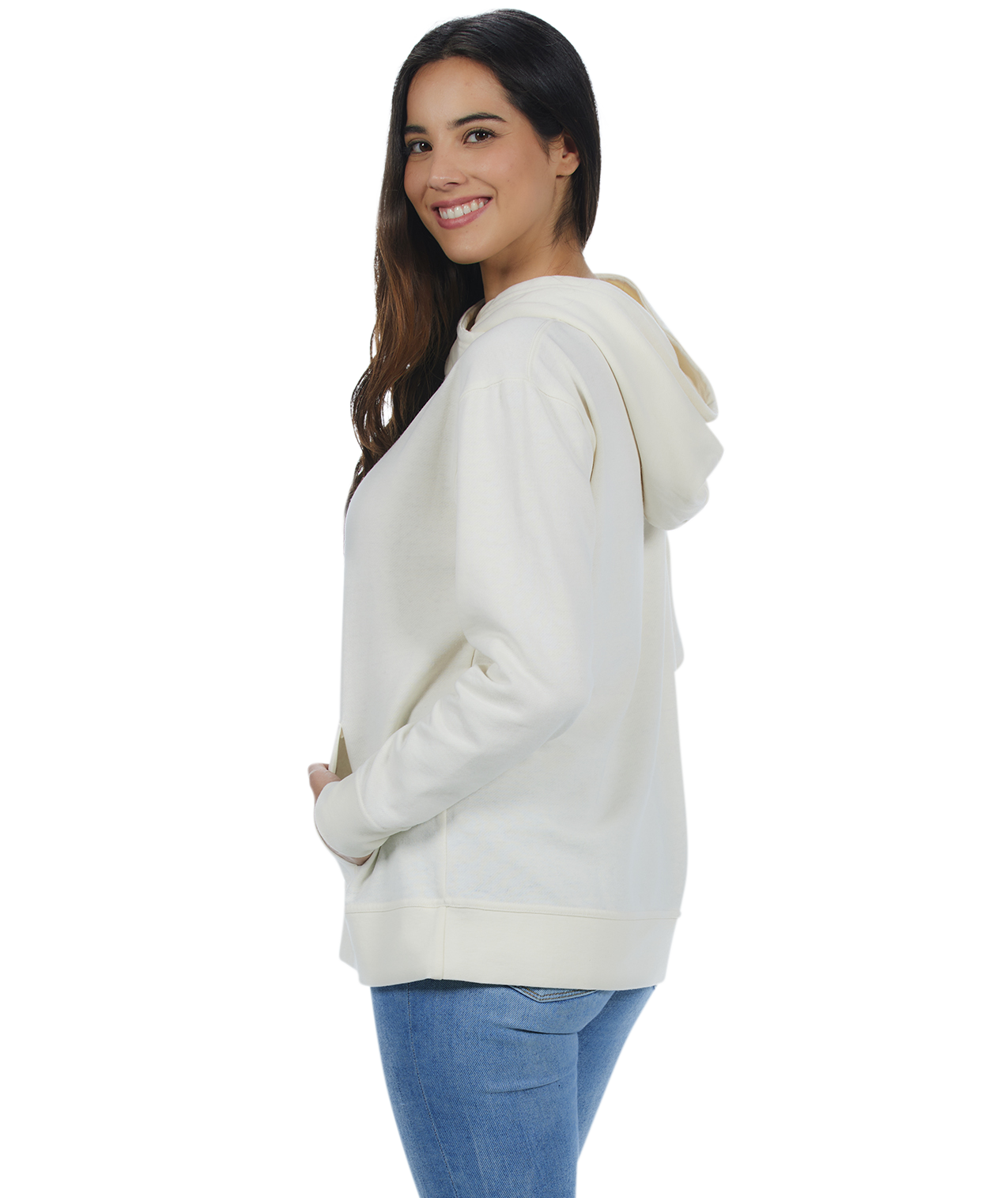 Ladies Crossover Hoodie - Garment Burnout Fleece