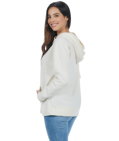 Ladies Crossover Hoodie - Garment Burnout Fleece