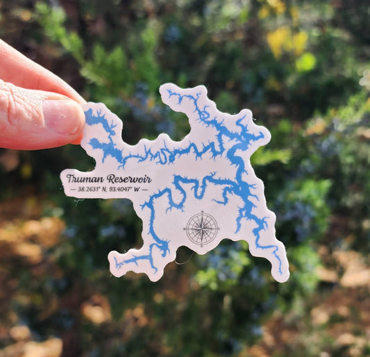 Truman Lake Coordinates - Waterproof Vinyl Sticker