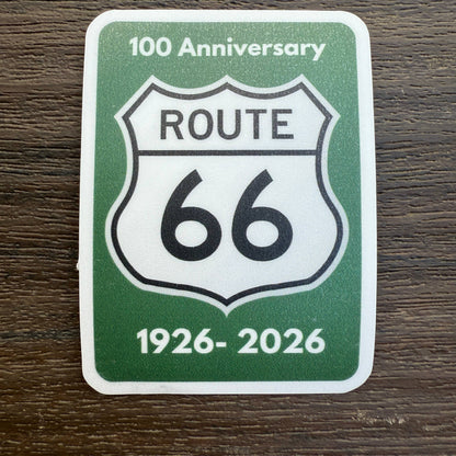 100 Anniversary of Route 66 Highway Sign - 3" Vinyl Sticker