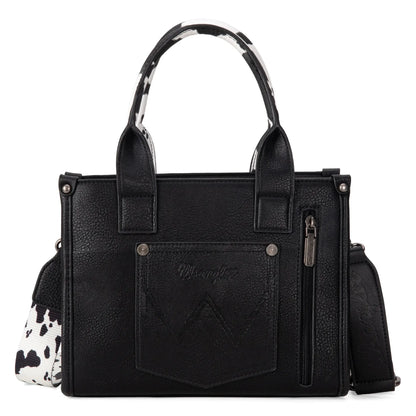 Wrangler Cow Print Tote/Crossbody: Black