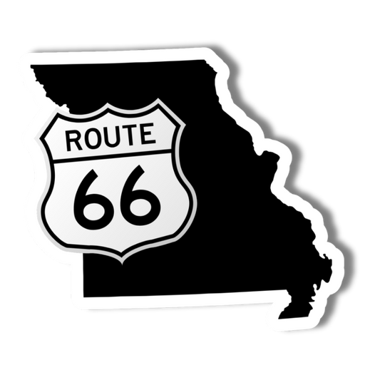 Missouri and Route 66 Highway Sign - 3" Vinyl Sticker