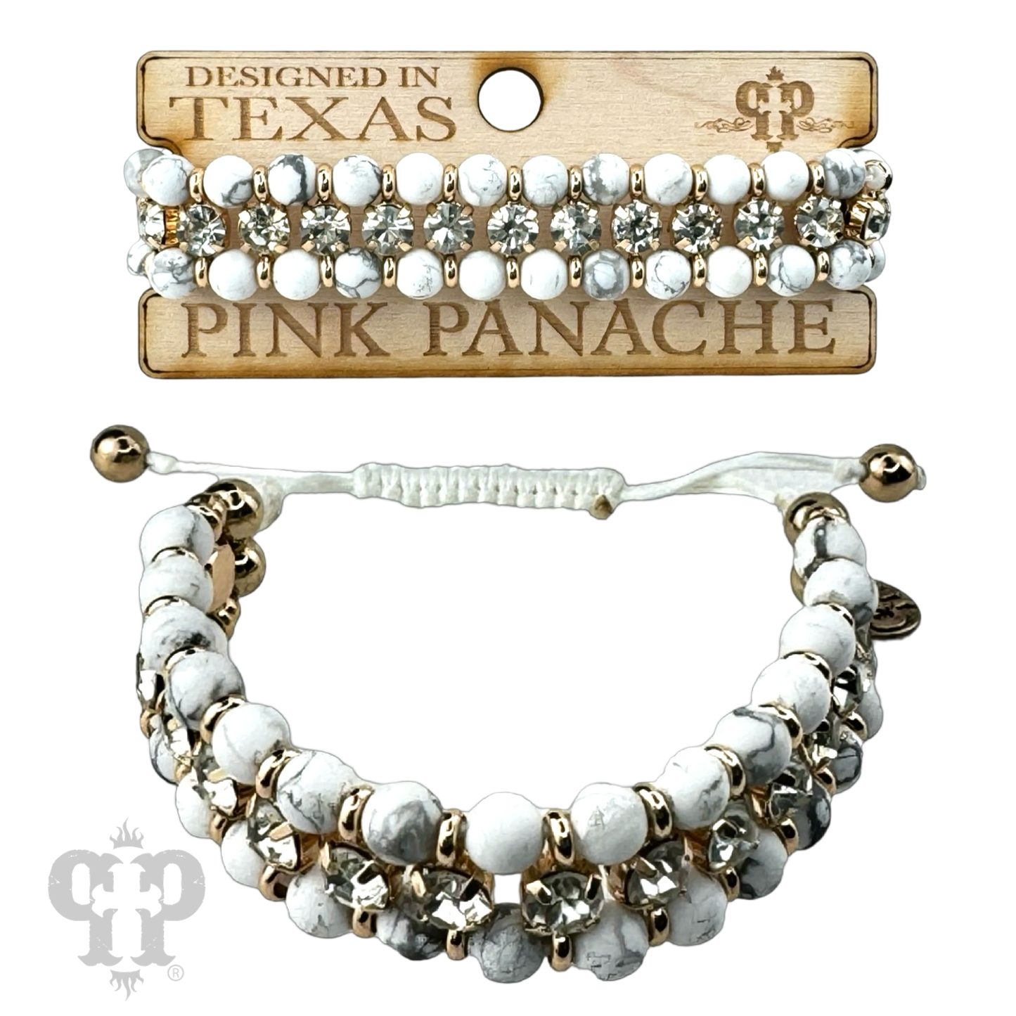 Bead and rhinestone adjustable bracelet - LC