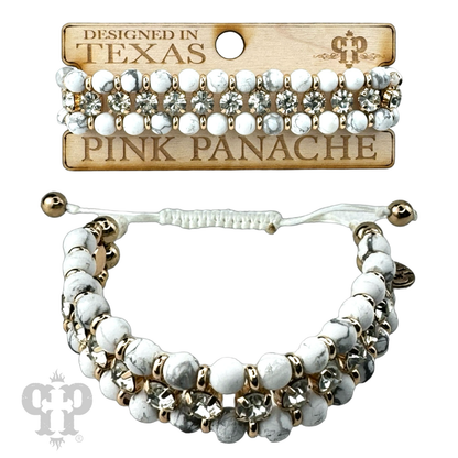 Bead and rhinestone adjustable bracelet - LC
