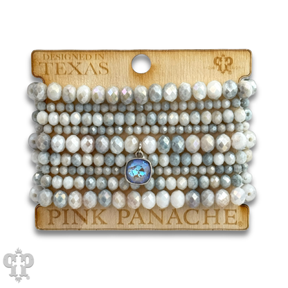 Ombre faceted bead bracelet with Austrian crystal