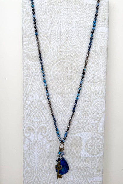 Suki Necklace - Blue Fire Agate