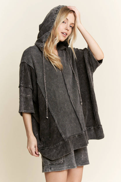 Mineral Wash Waffle Thermal Terry top HT5641