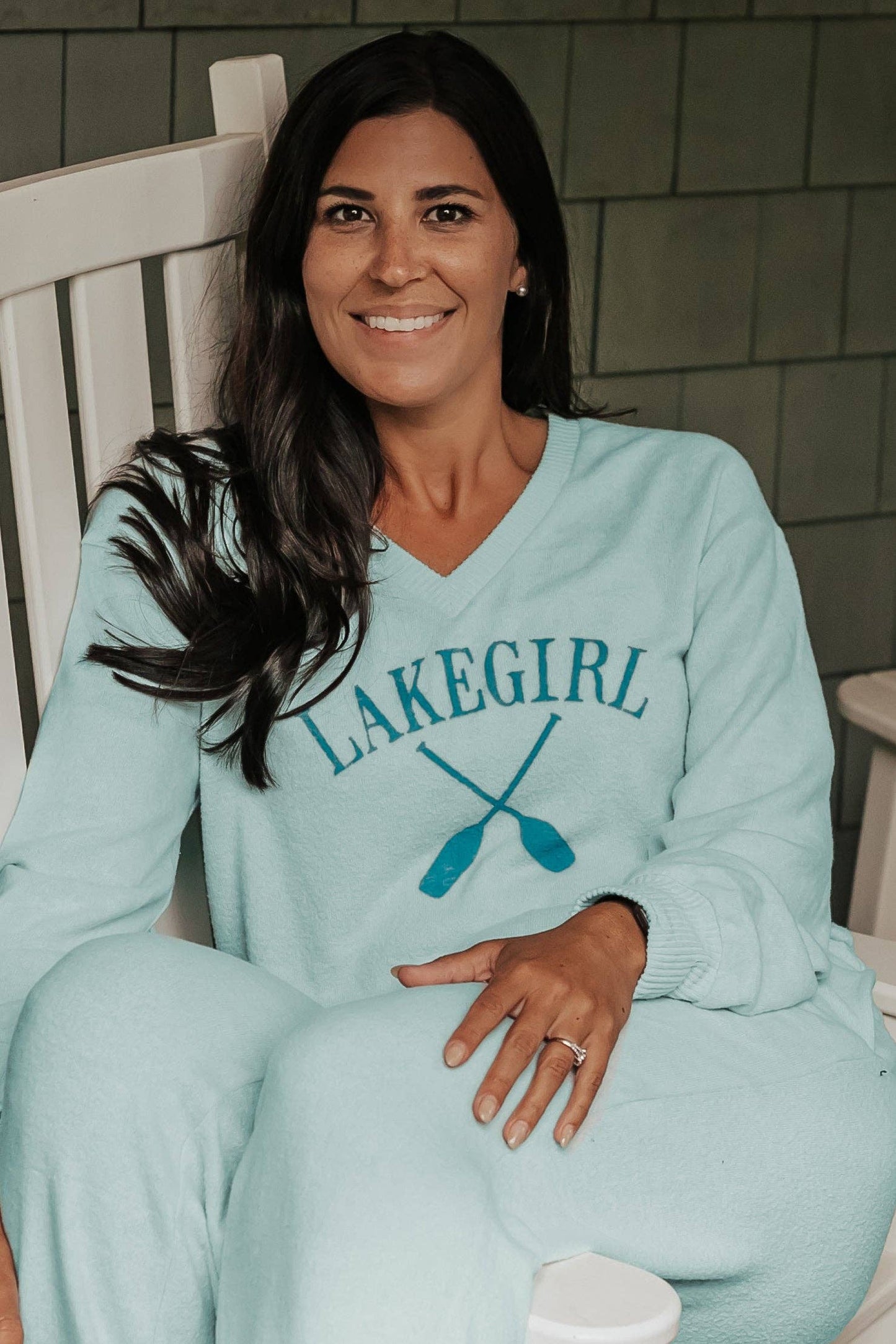 Hacci Long Sleeve Crew Neck in Surf Sweatshirt