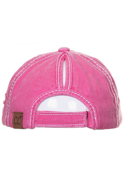 C.C Distressed Pony Cap with Glitter Star