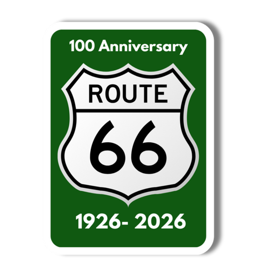 100 Anniversary of Route 66 Highway Sign - 3" Vinyl Sticker
