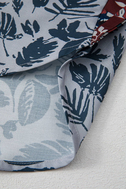 Multicolour Asymmetric Printed Patchwork Sleeve Peace Desert Graphic Top