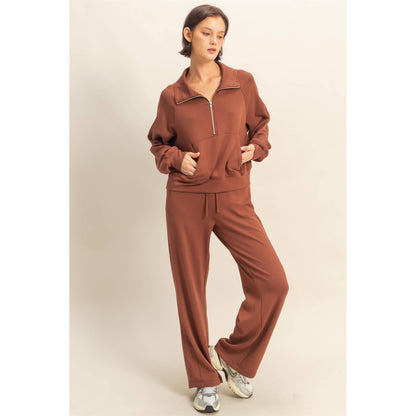 Double Knit Wide-Leg Sweatpants