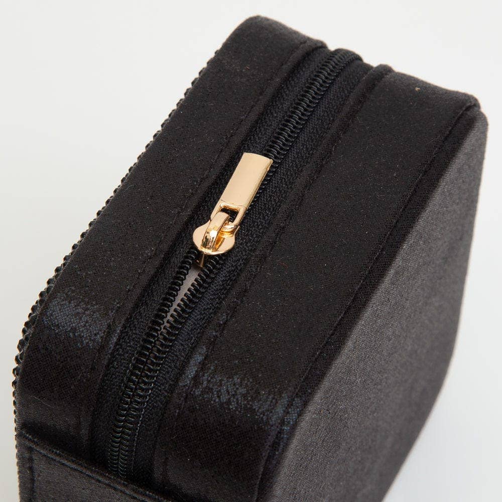 TG10699 Rhinestone Zip Around Square Jewelry Box