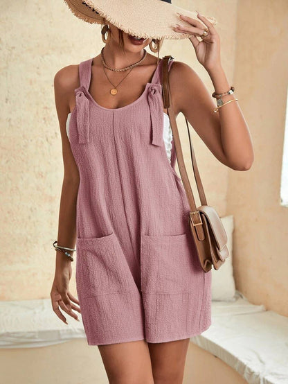 Pink / M romper casual suspender shorts jumpsuit bib :