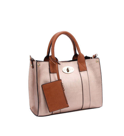 WU061 Cameran 3-in-1 Boxy Satchel & Crossbody: Nude