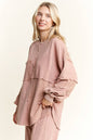 Mineral Wash Lace detailed Long Sleeve sweatshirt HT6027
