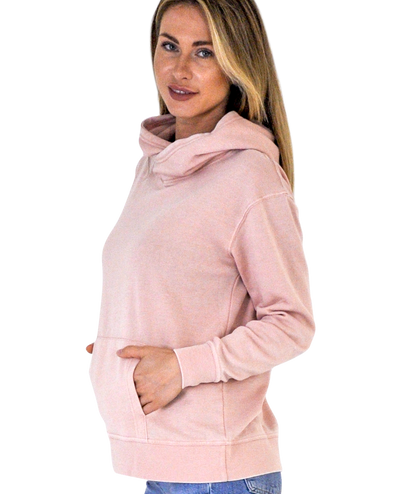 Ladies Crossover Hoodie - Garment Burnout Fleece