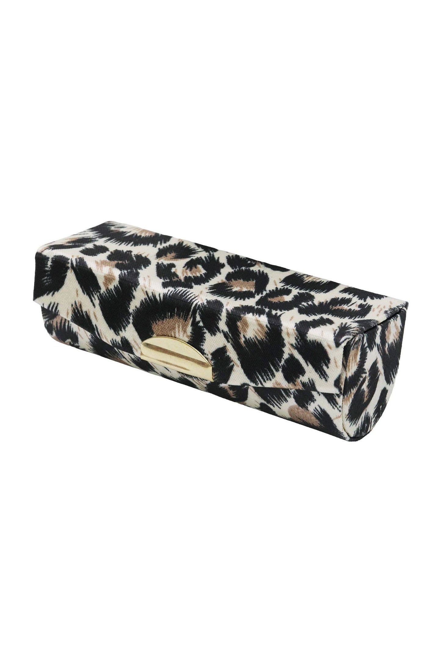 Exotic Leopard Print Satin Lipstick Case W/ Mirror