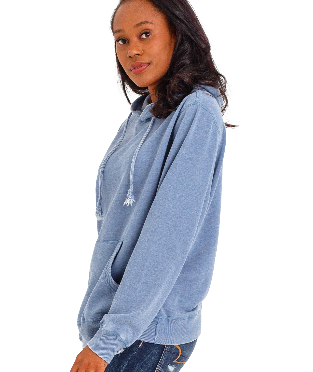 Unisex Fit Burnout Fleece Pullover Hoodie