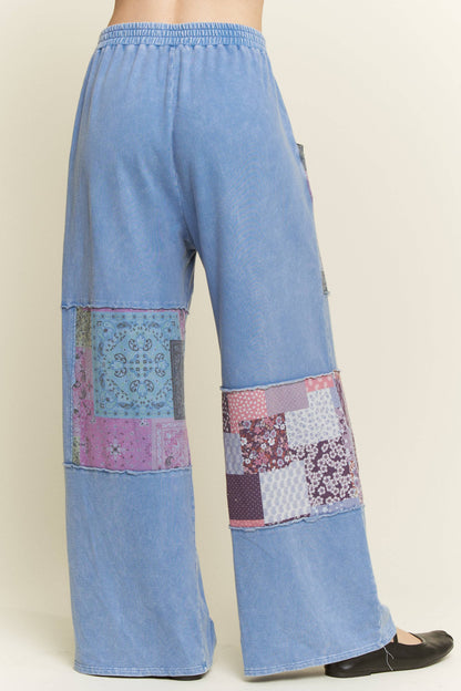 Mineral Washed Boho Block Patch pants HP6579