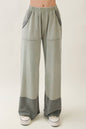 Mineral Washed Contrast Block Terry Pants HP7541