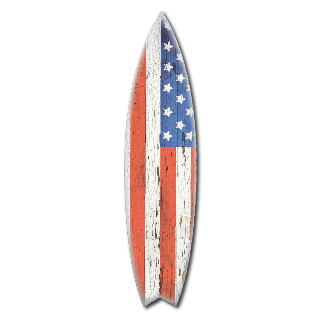 SURF BOARD WALL ACCENT US FLAG VERTICAL OR HORIZONTAL