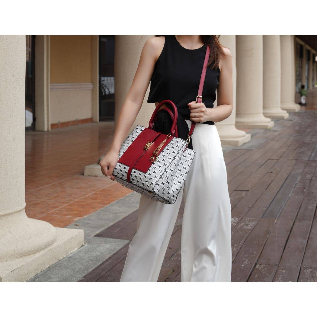 MKF Yuliana Circular M emblem Satchel Bag by Mia K