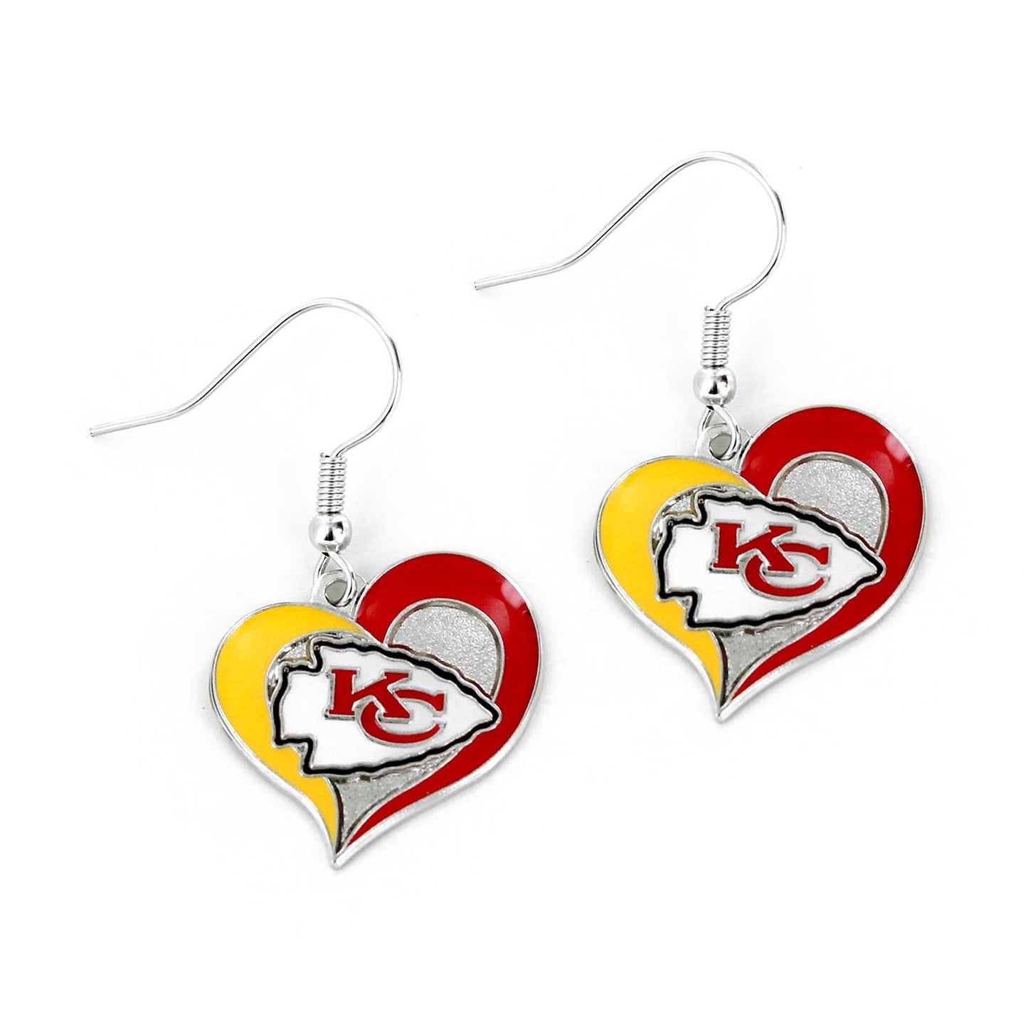 NFL Kansas City Chiefs Swirl Heart Earrings