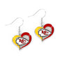 NFL Kansas City Chiefs Swirl Heart Earrings