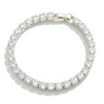 Linked Cubic Zirconia Stud Bracelet