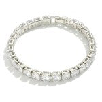 Cubic Zirconia Bracelet With Silver Clasp