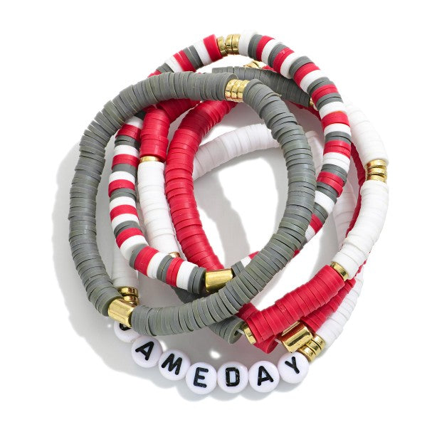 439903 Set Of Five 'Game Day' Heishi Beaded Bracelets