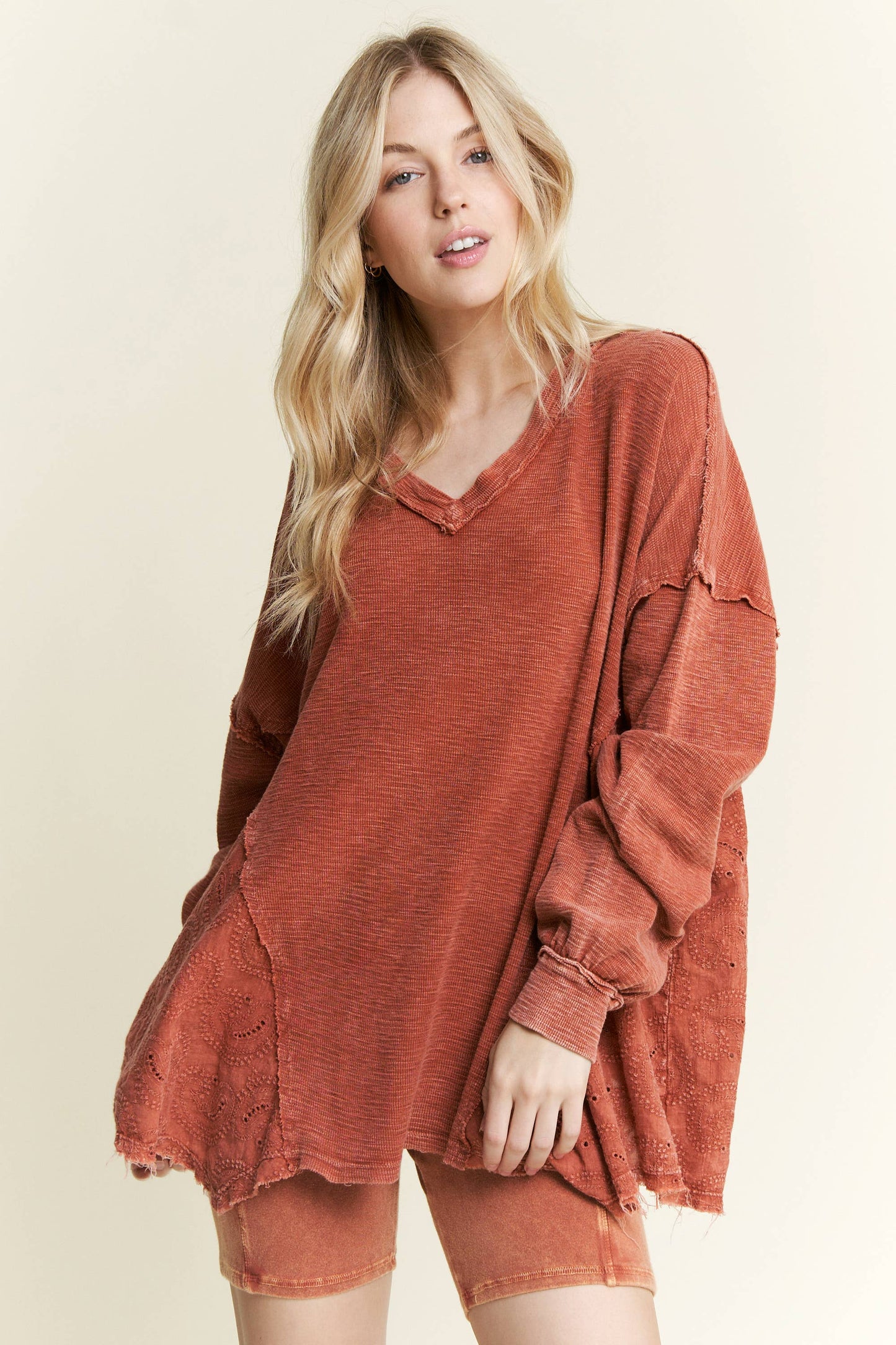 BEST Mineral Washed Western Boho Paisley Top HT5559