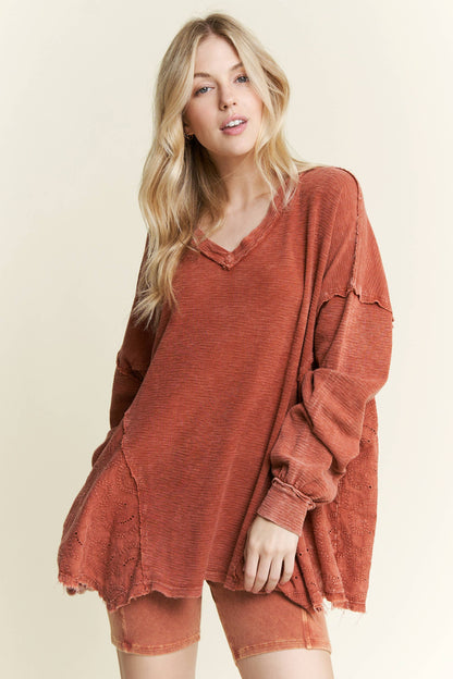 BEST Mineral Washed Western Boho Paisley Top HT5559