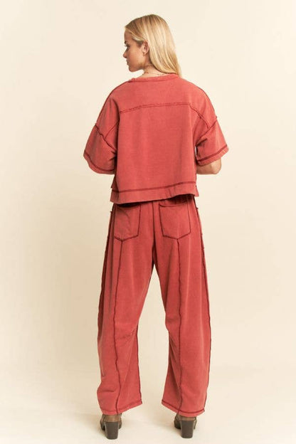 Davi & Dani Mineral Washed Barrel Pants
