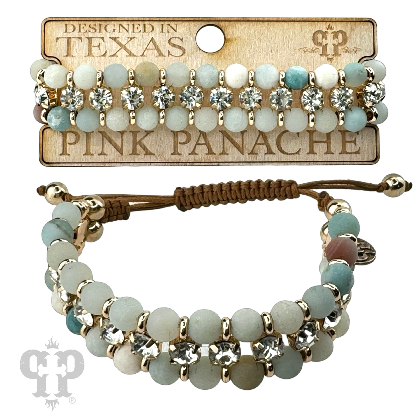 Bead and rhinestone adjustable bracelet - LC