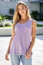 Dear Scarlett Baby Ribbed Tank Top w/ Raw Edge Detail