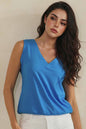 LuxeAir Ribbed Relaxed V-Neck Tank Top