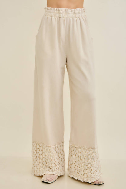 Mineral Washed Flower Daisy Long Leg Pants HP6016P1
