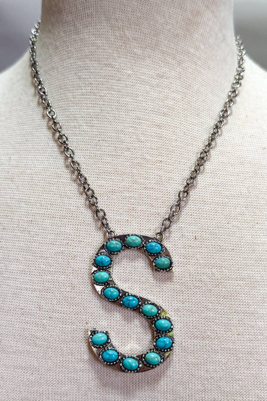 Blaze Initial Necklace-Silver